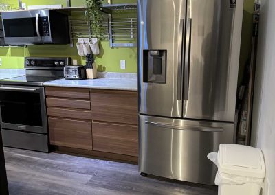 large fridge inside kitchen